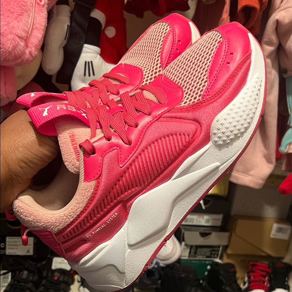 Puma Vibrant Pink and White Sneakers